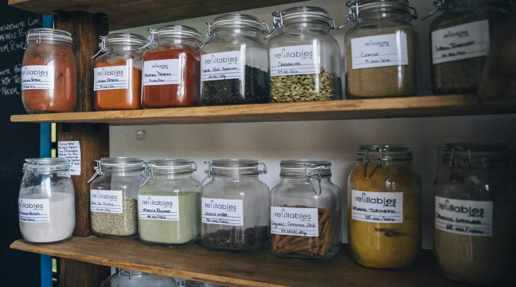 Better fridge organization using labeled containers to reduce food waste at home