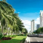 Humid days making a city feel hotter under bright summer conditions