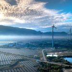 Battery storage for clean energy beside solar panels in a renewable power setting