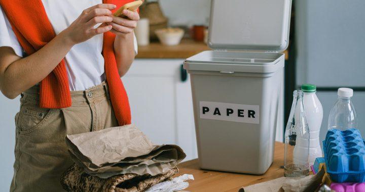 Recycling myths explained with properly sorted household recycling bins