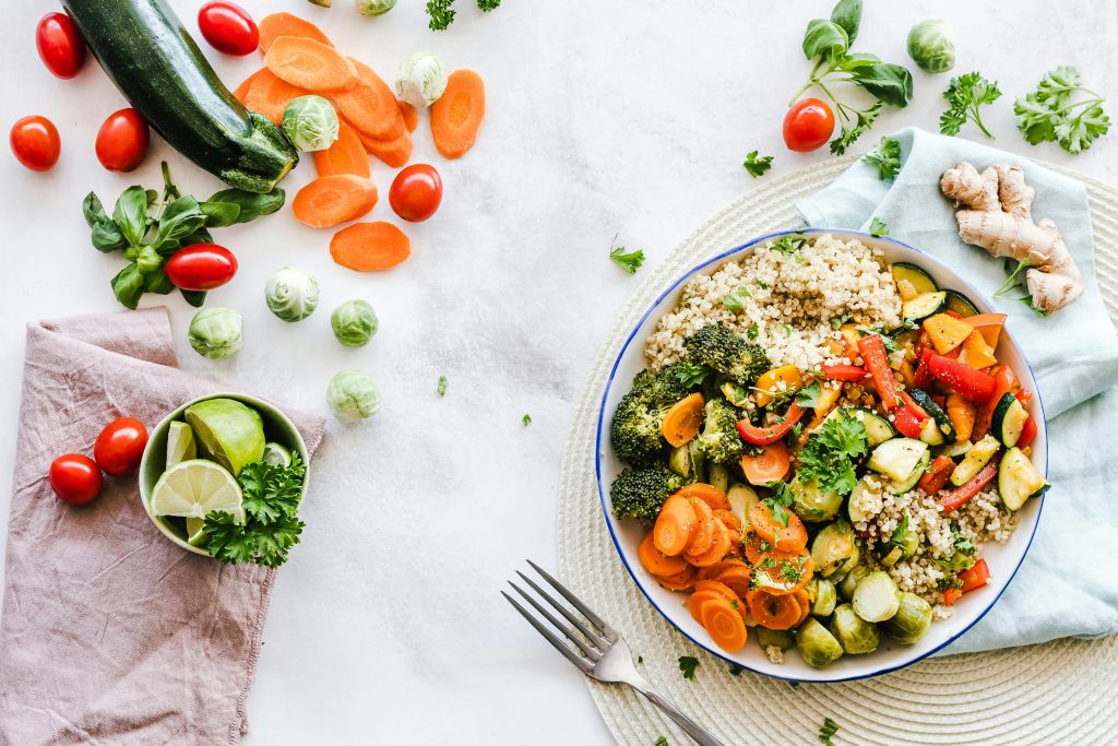 Seasonal produce prepared in a home kitchen to reduce food waste and support simple meals