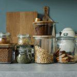 Low-waste kitchen setup with reusable containers and simple sustainable cooking tools