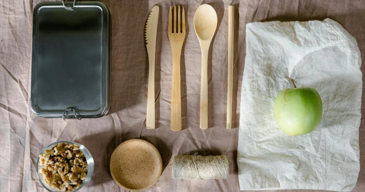 One useful low-waste habit shown through simple reusable kitchen items arranged for daily use