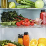Use-first shelf in a refrigerator helping families waste less food through better visibility