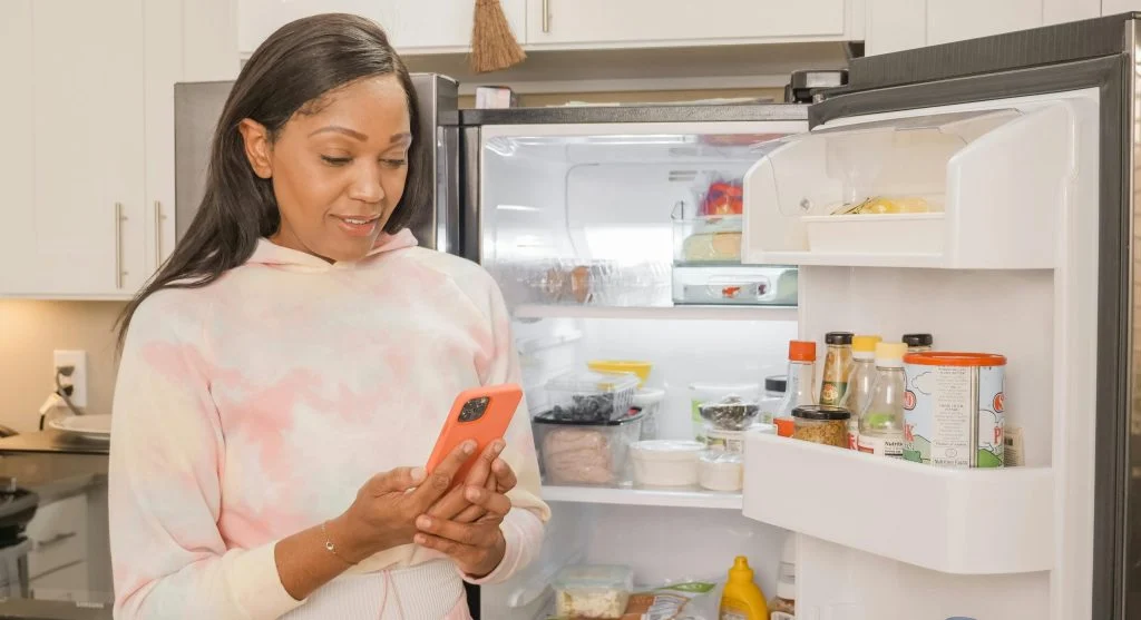 Running eat-first note listing foods to use soon in order to lower kitchen waste