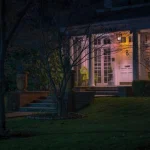 Turning off unneeded outdoor lights to support night insects and local wildlife in a neighborhood yard